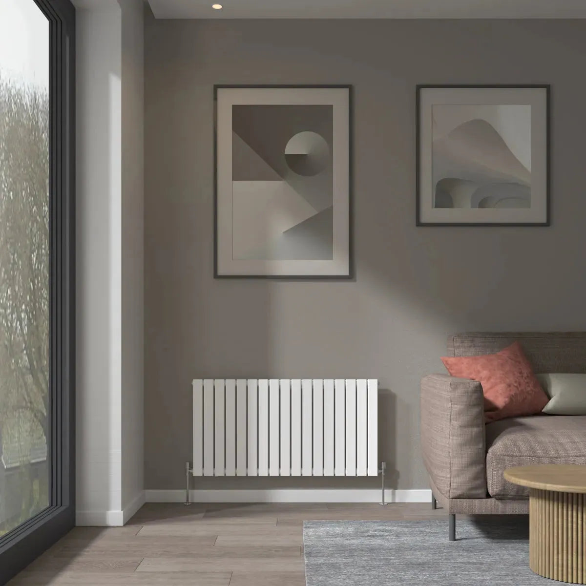 San Remo - Modern horizontal flat panel radiator white