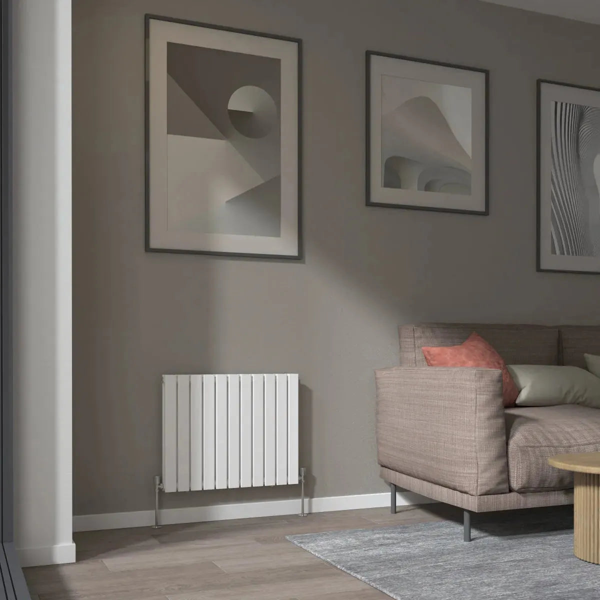San Remo - Modern horizontal flat panel radiator white