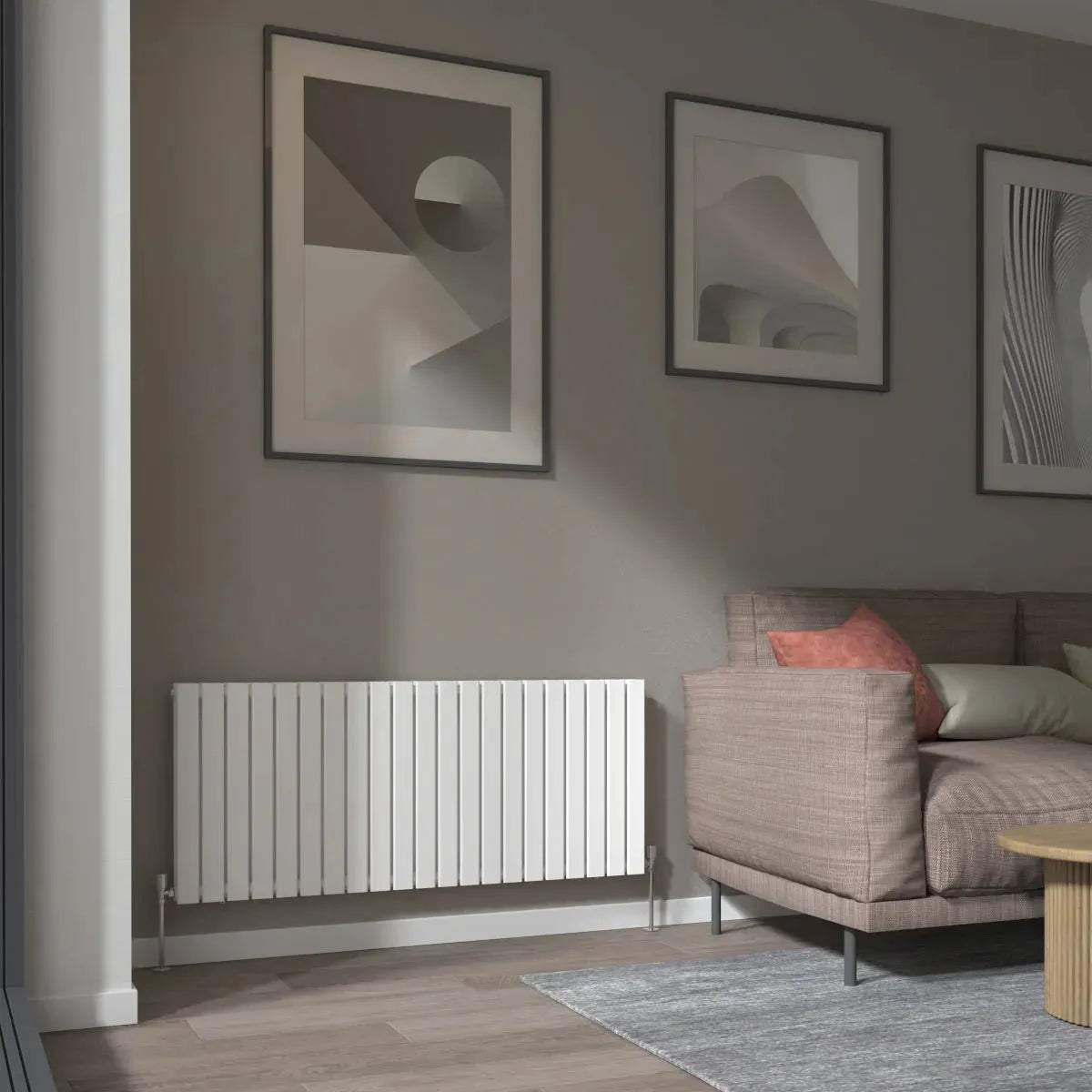 San Remo - Modern horizontal flat panel radiator white