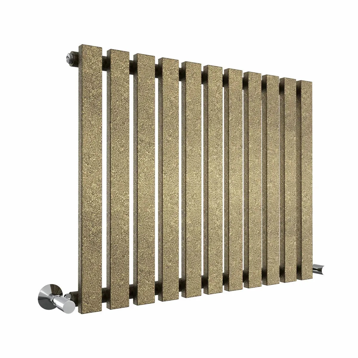 Teramo - Modern horizontal flat panel radiator blackened gold