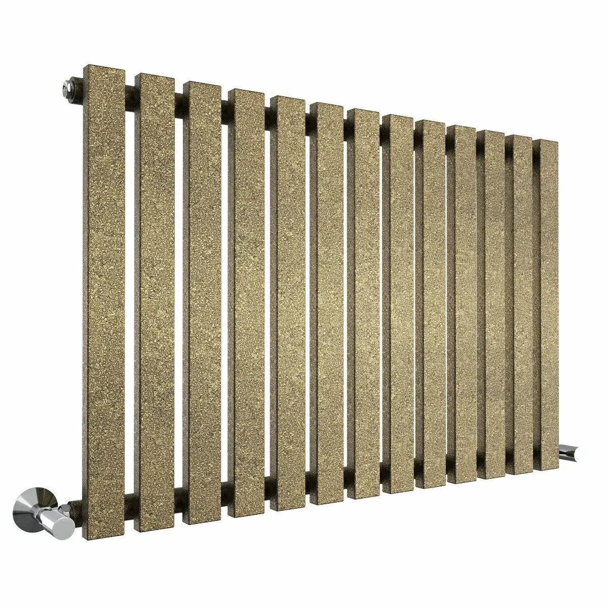 Teramo - Modern horizontal flat panel radiator blackened gold