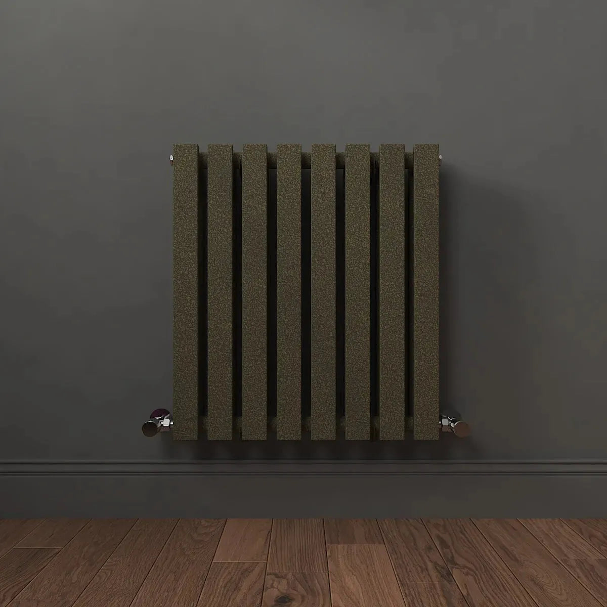 Teramo - Modern horizontal flat panel radiator blackened gold
