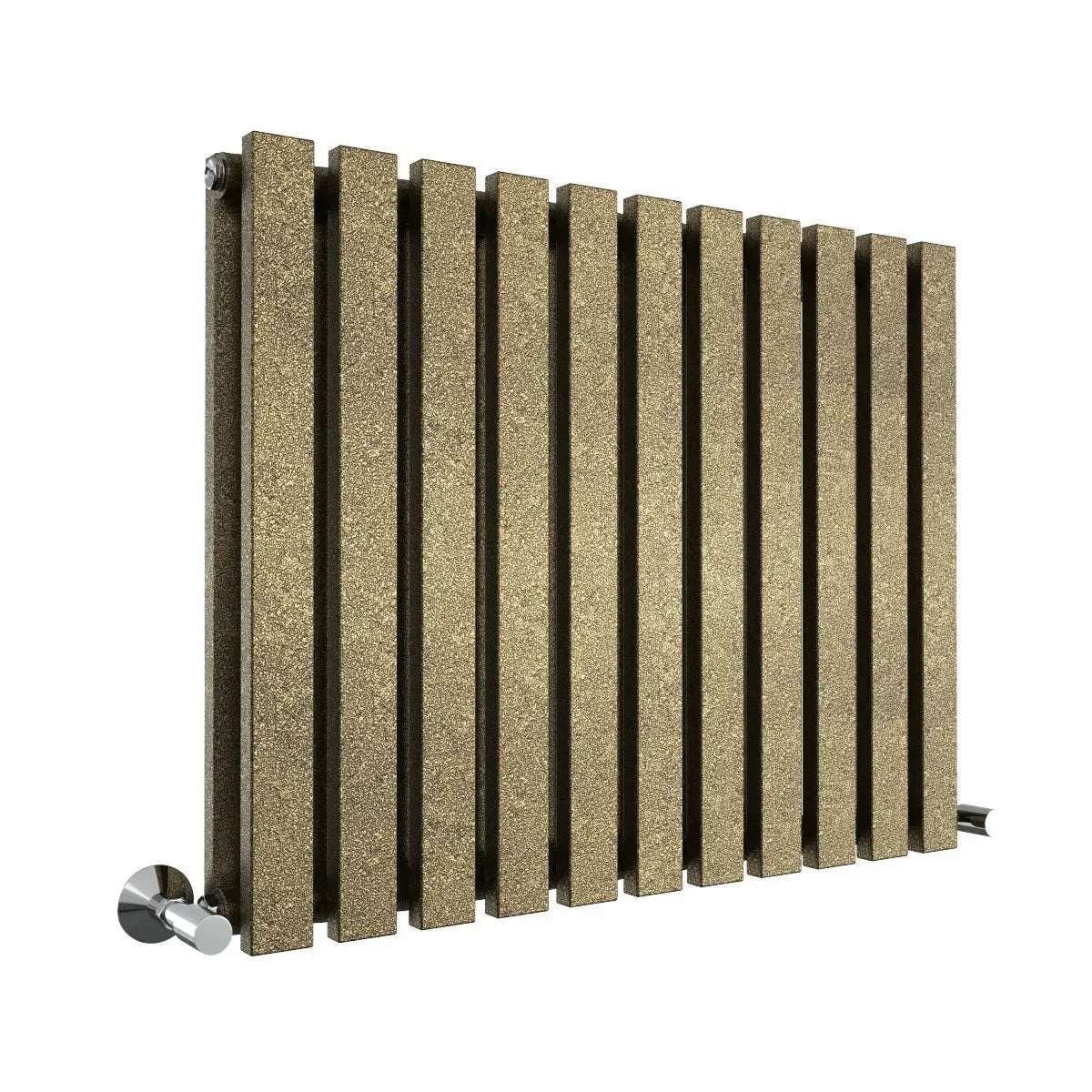 Teramo - Modern horizontal flat panel radiator blackened gold