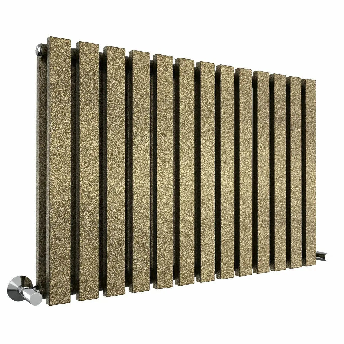 Teramo - Modern horizontal flat panel radiator blackened gold
