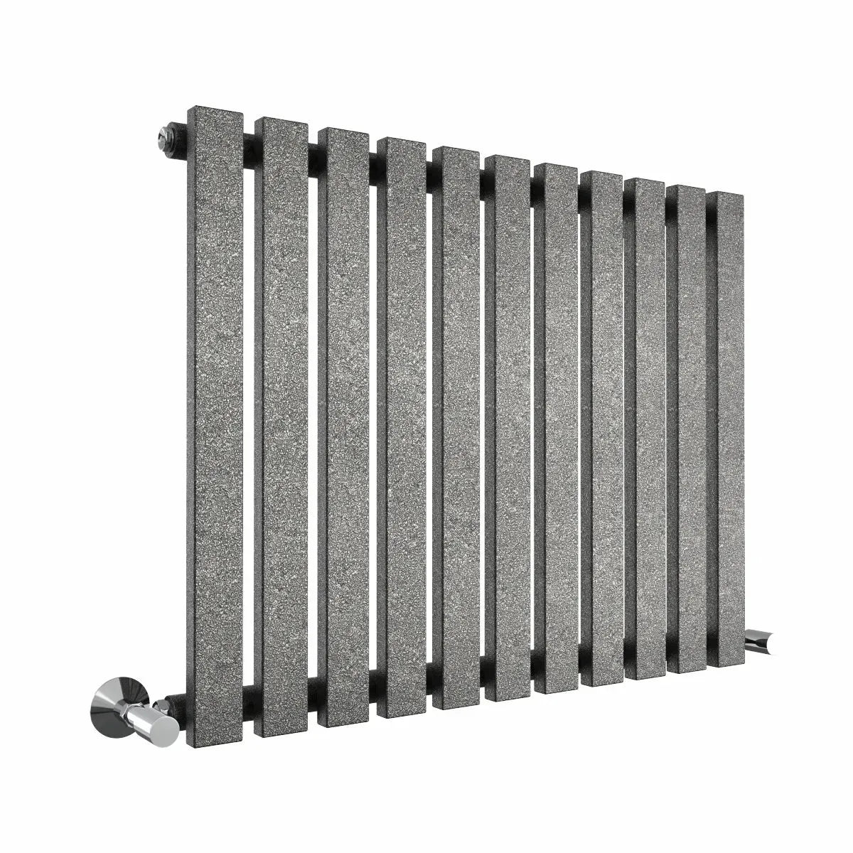 Teramo - Modern horizontal flat panel radiator blackened silver