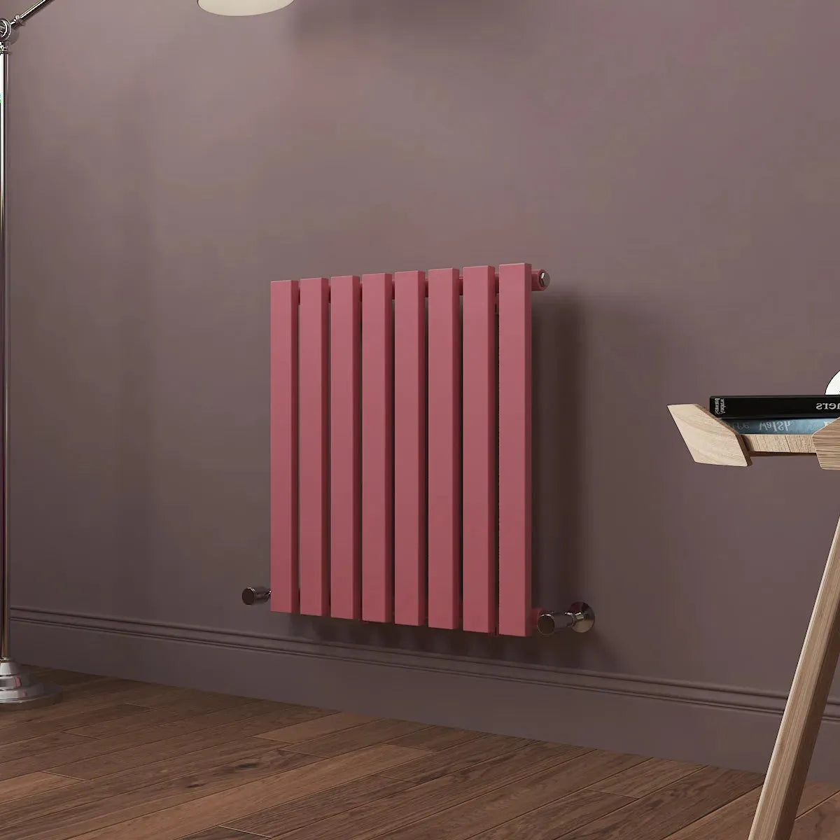 Teramo - Modern horizontal flat panel radiator light pink