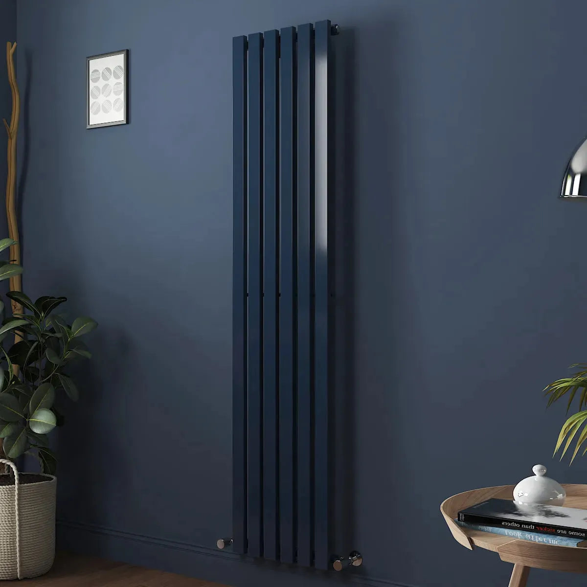 Teramo - Modern vertical flat panel radiator sapphire blue