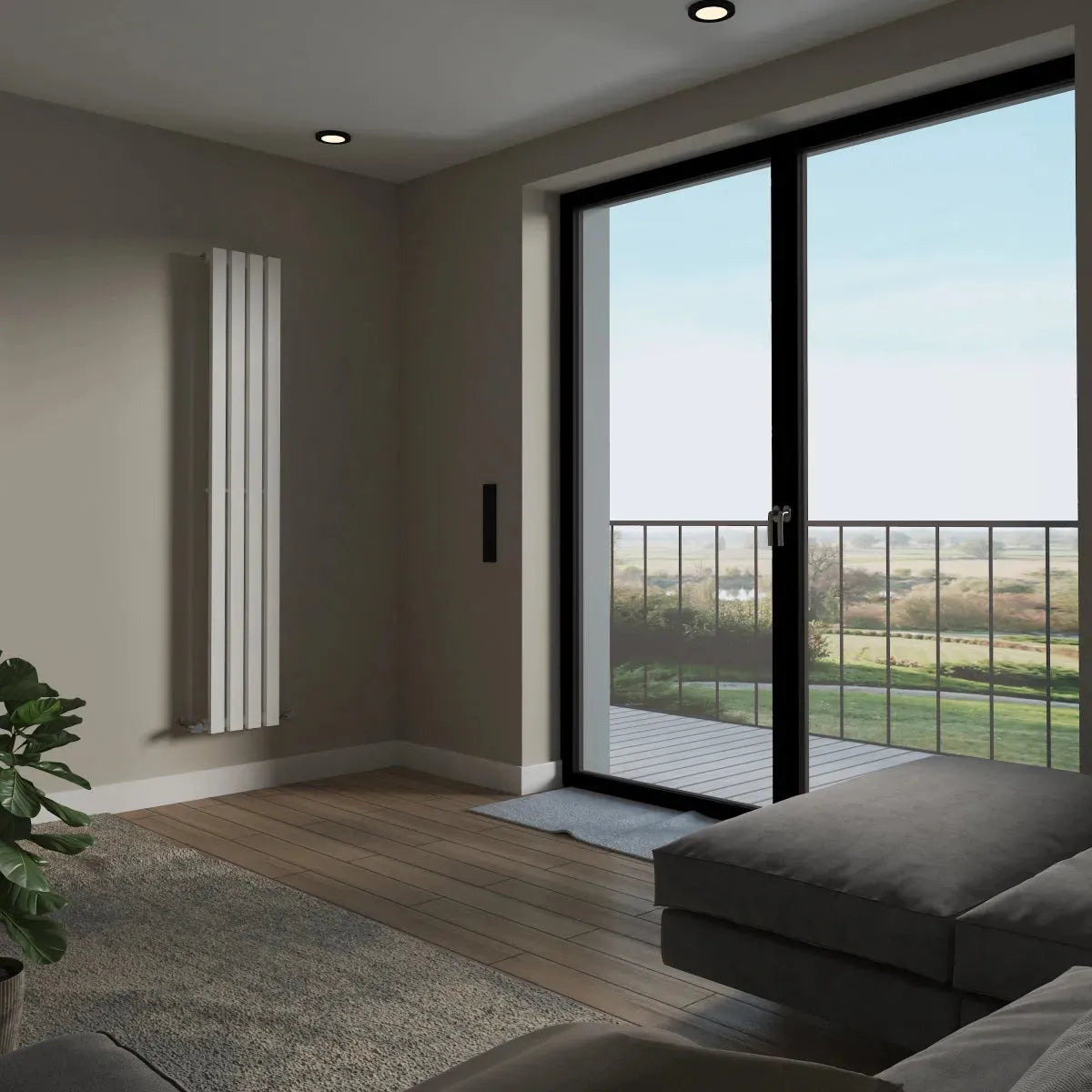 Teramo - Modern vertical flat panel radiator white