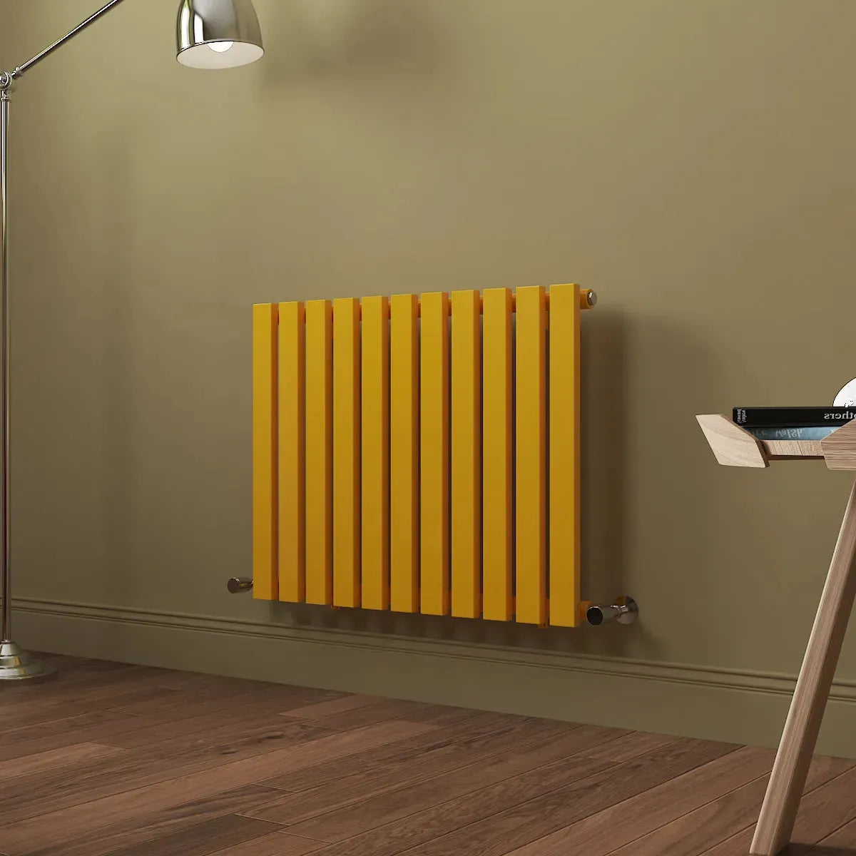 Teramo - Modern horizontal flat panel radiator zinc yellow