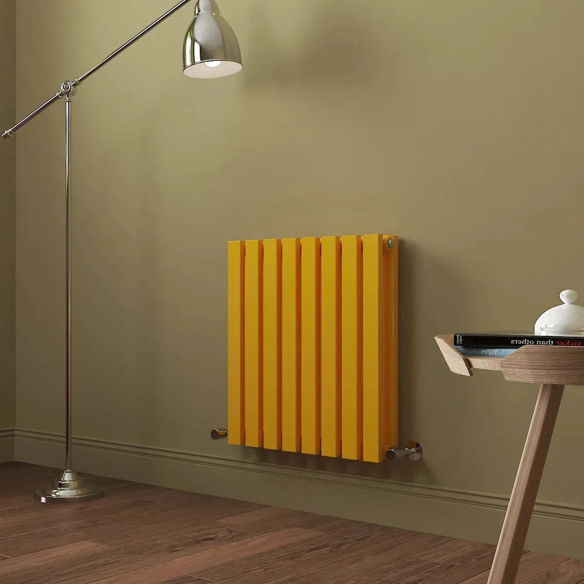 Teramo - Modern horizontal flat panel radiator zinc yellow