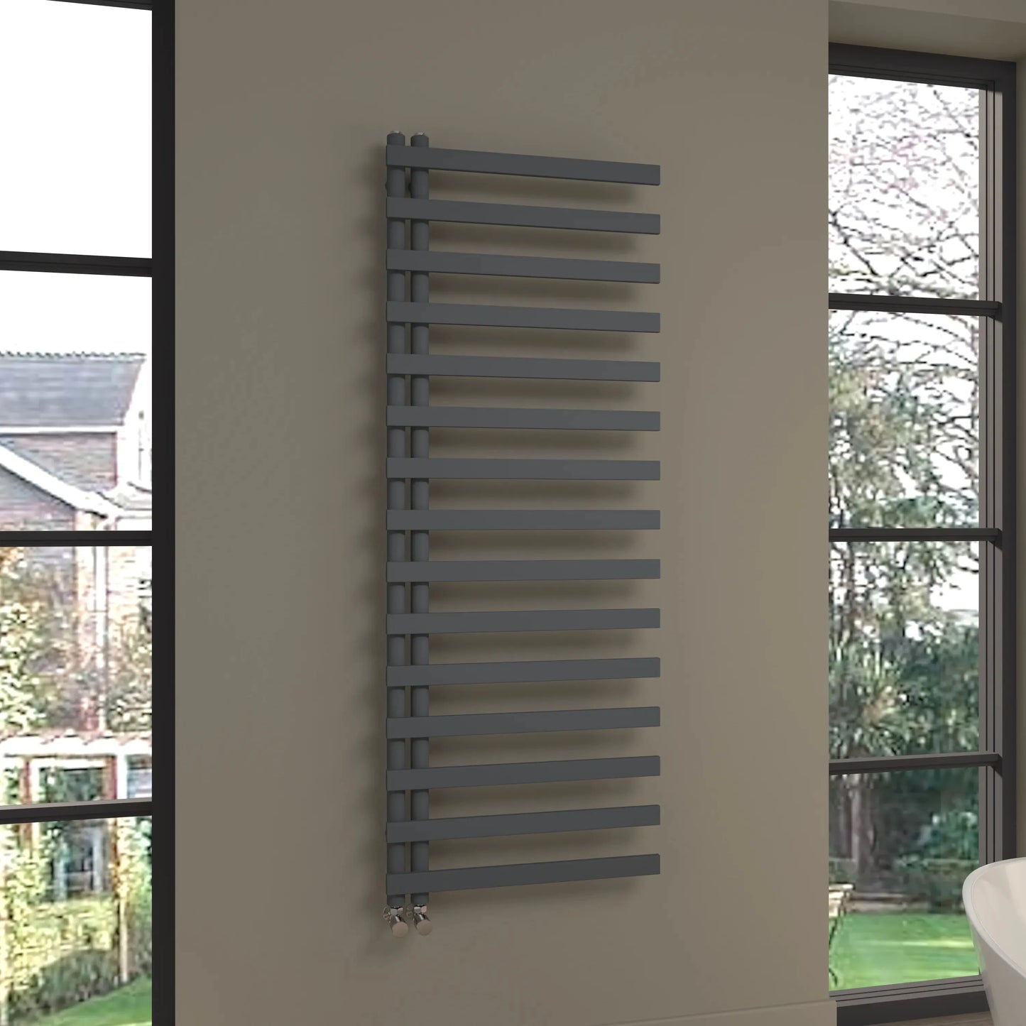 Belluno - Designer heated towel rail anthracite - Warmthology