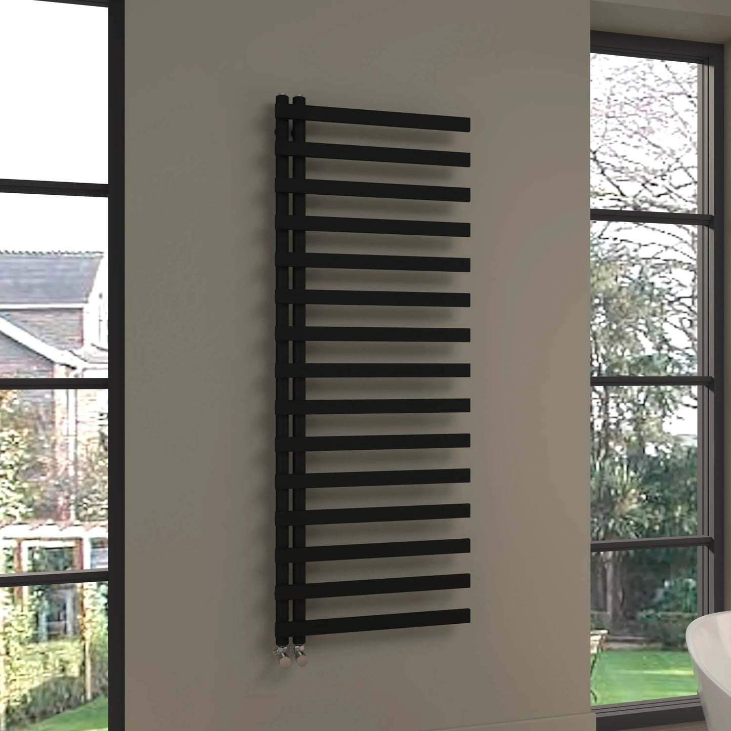 Belluno - Designer heated towel rail black - Warmthology