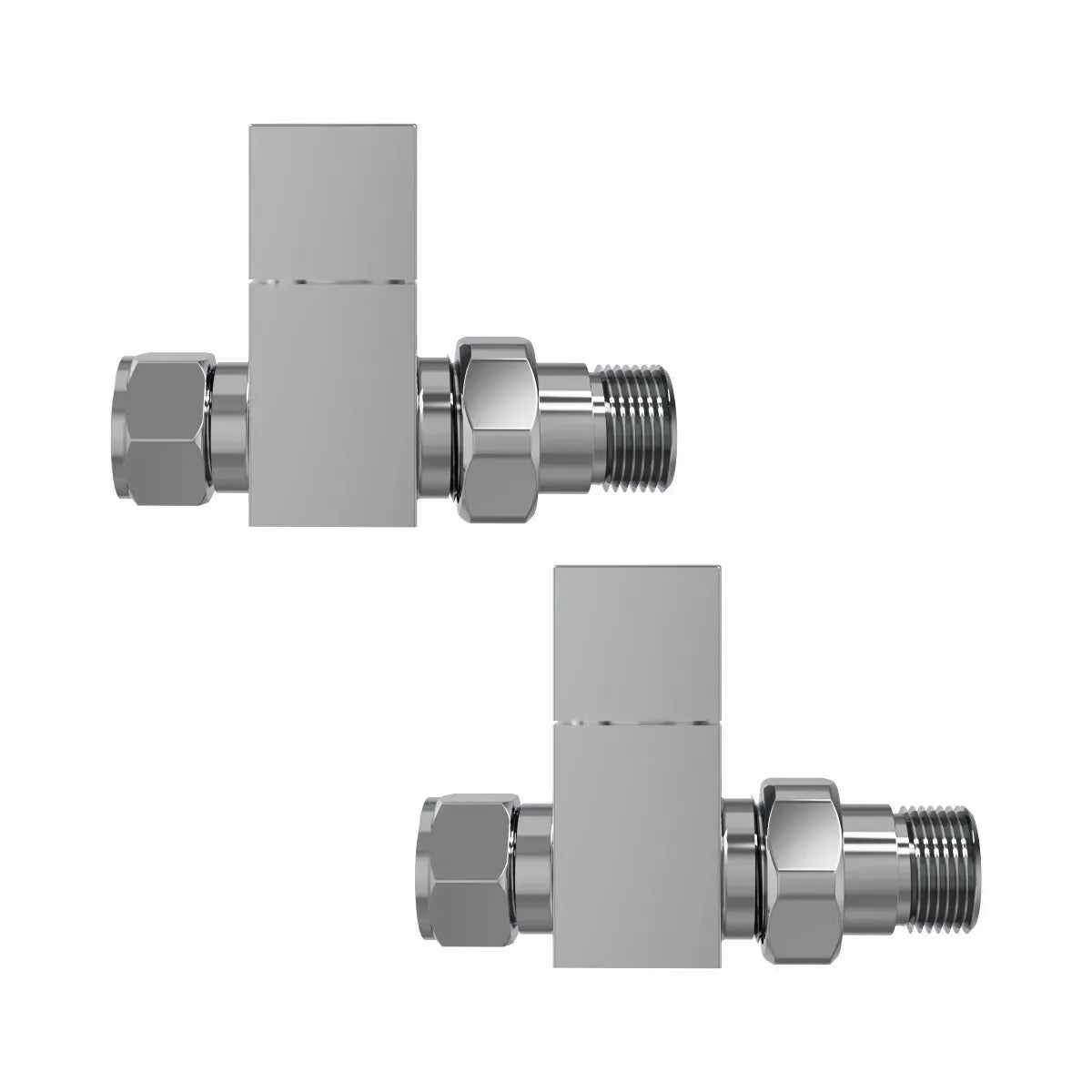 Modern square straight radiator valves - Warmthology