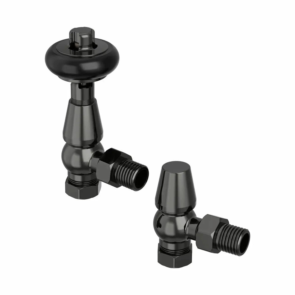 Traditional minimal angled thermostatic radiator valves - Warmthology