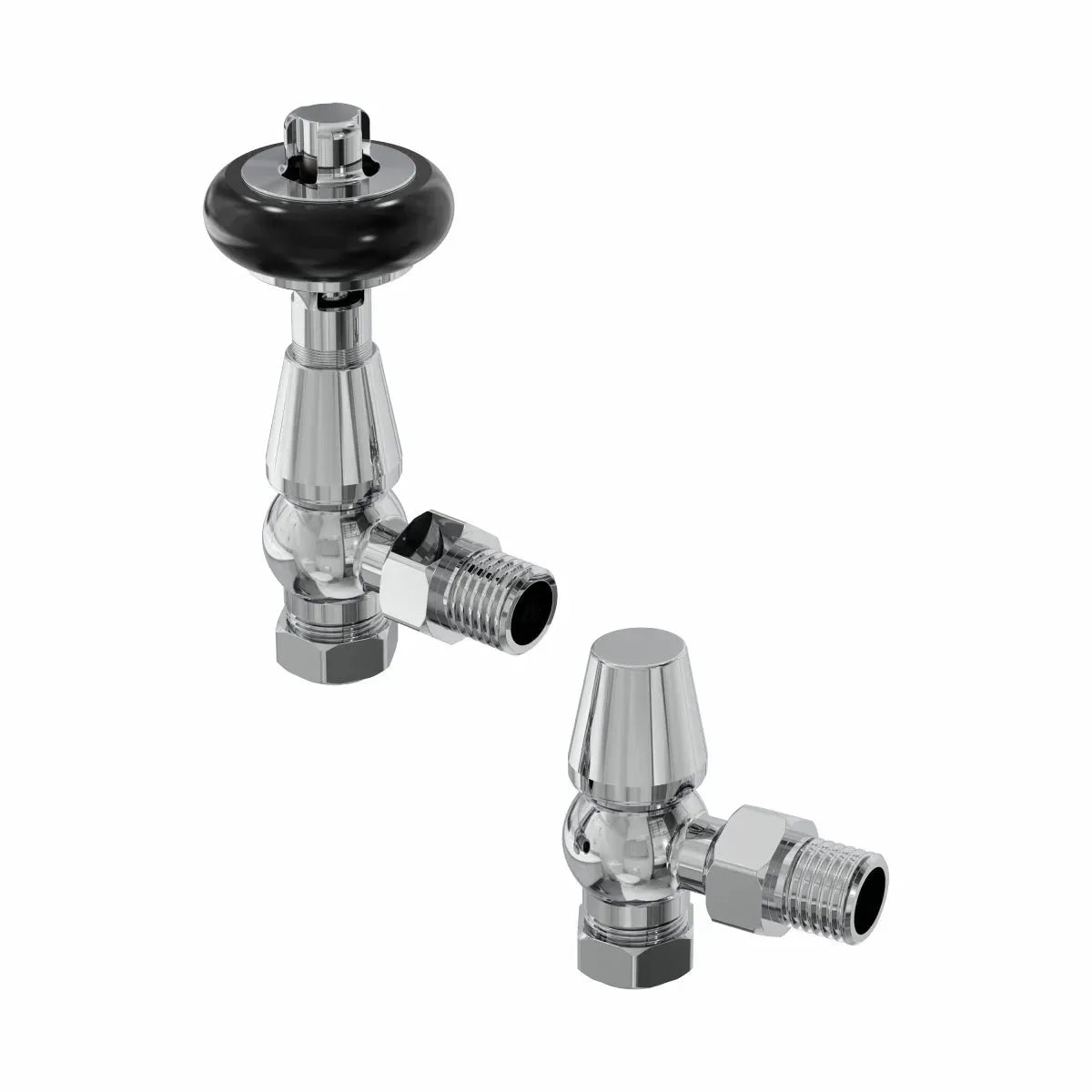 Traditional minimal angled thermostatic radiator valves - Warmthology