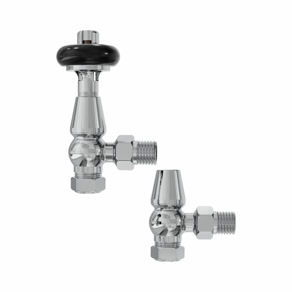 Traditional minimal angled thermostatic radiator valves - Warmthology