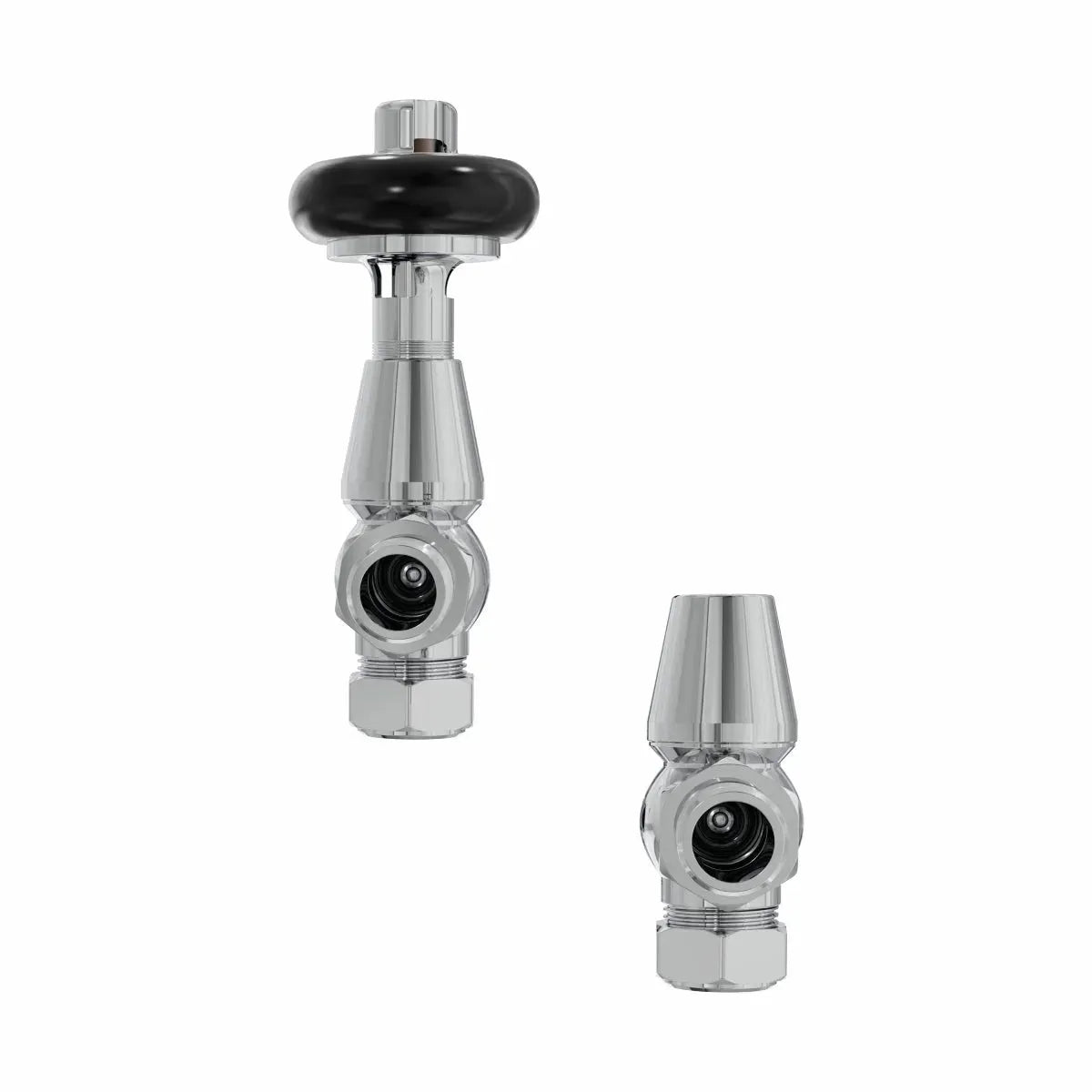 Traditional minimal angled thermostatic radiator valves - Warmthology
