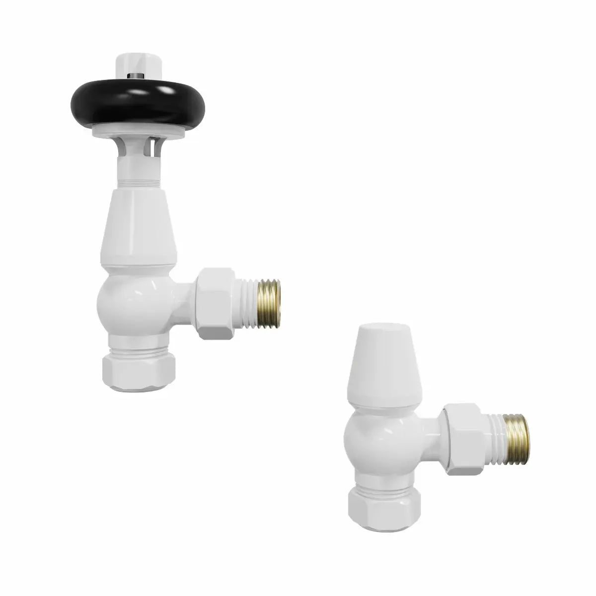 Traditional minimal angled thermostatic radiator valves - Warmthology