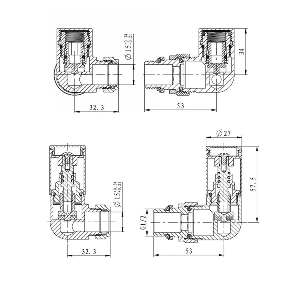 Modern round corner radiator valves