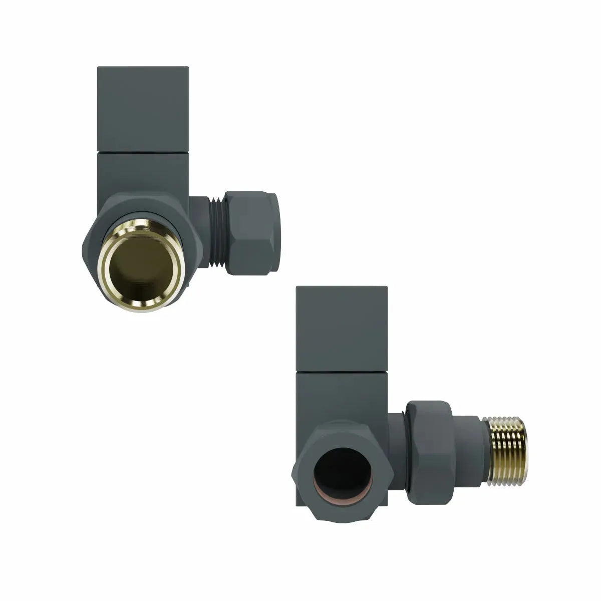 Modern square corner radiator valves