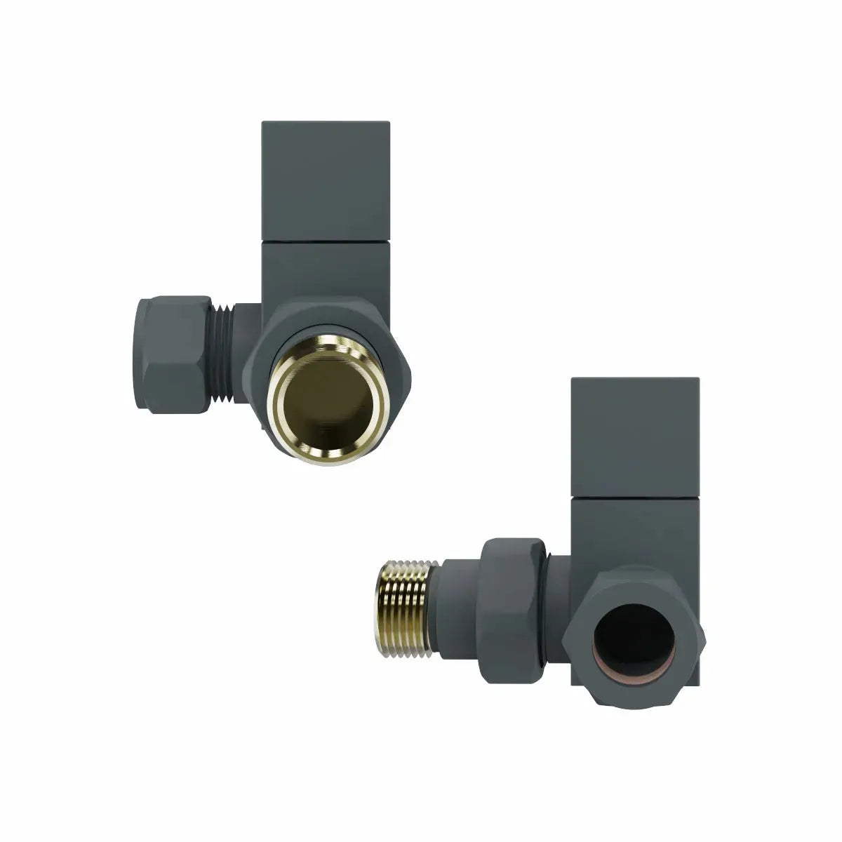 Modern square corner radiator valves