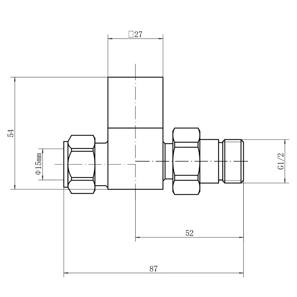 Modern square straight radiator valves