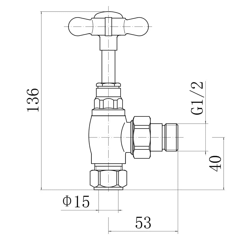 Traditional cross-head corner radiator valves