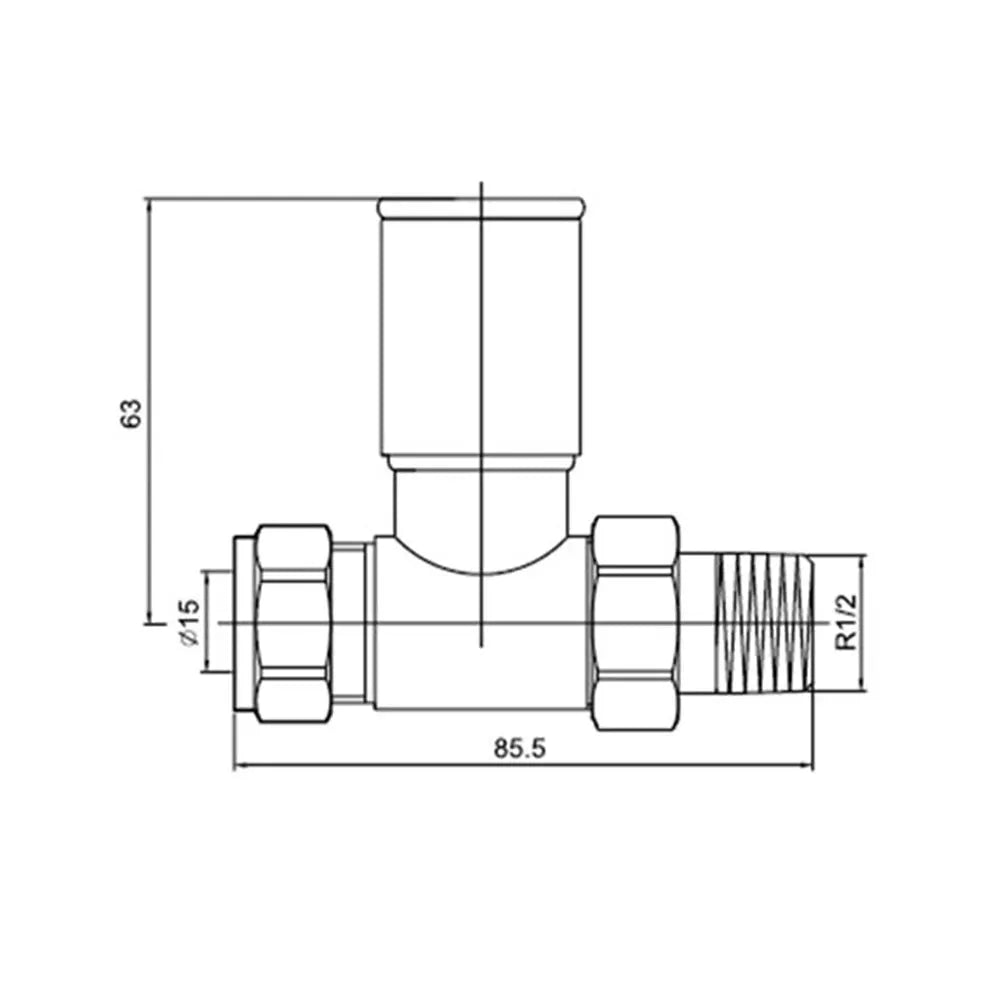 Modern round angled radiator valves