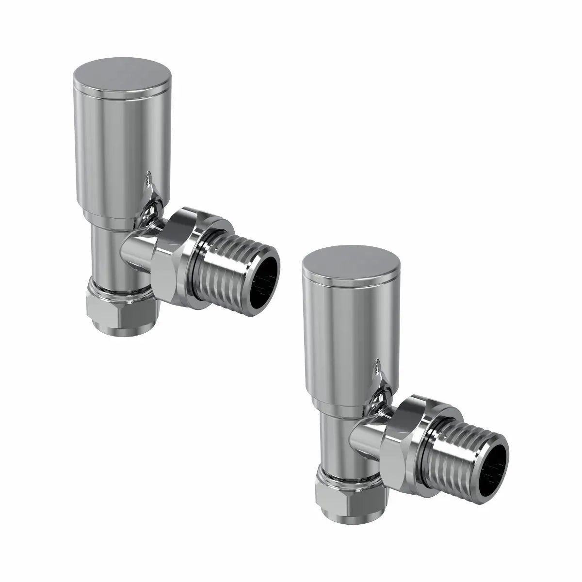 Modern round angled radiator valves