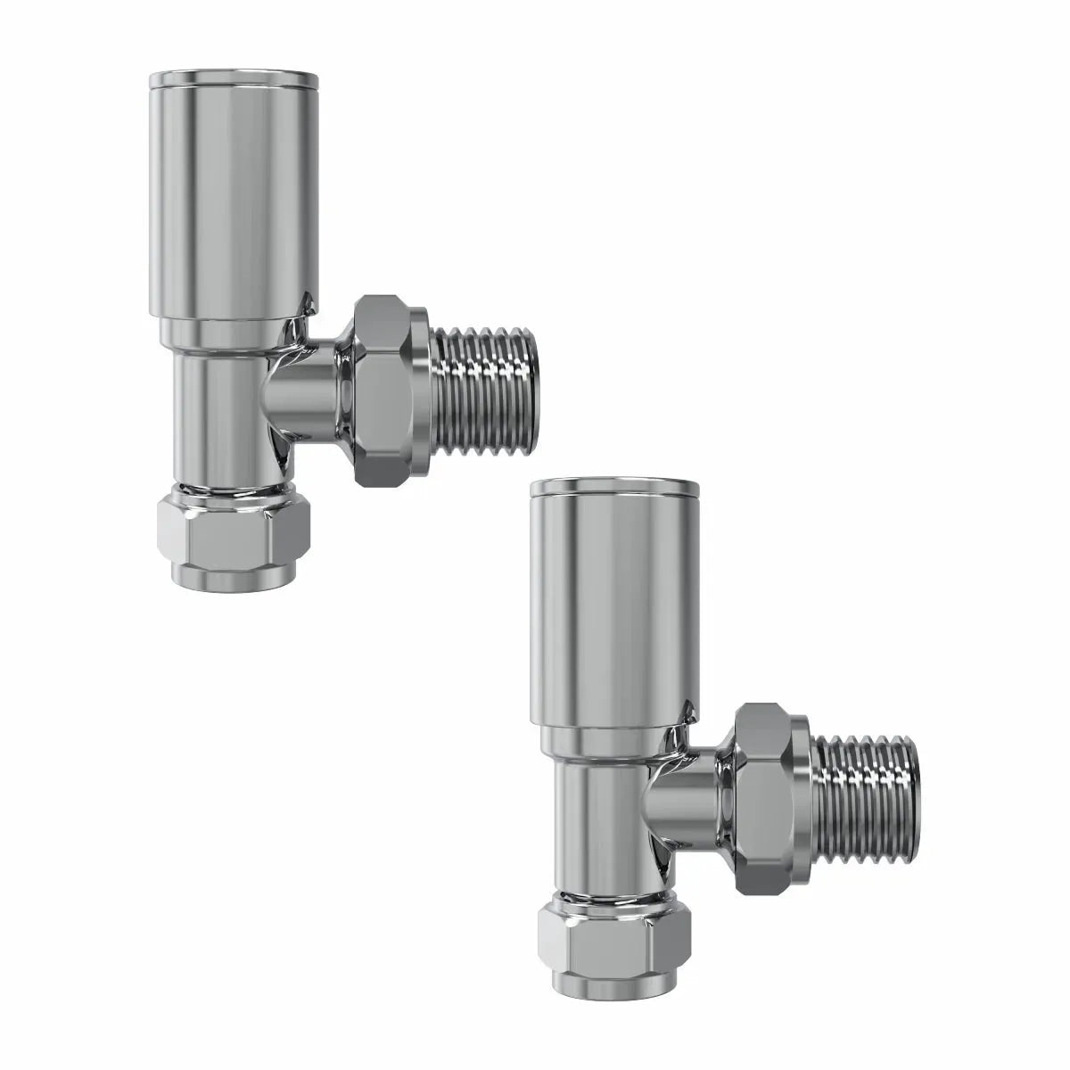 Modern round angled radiator valves