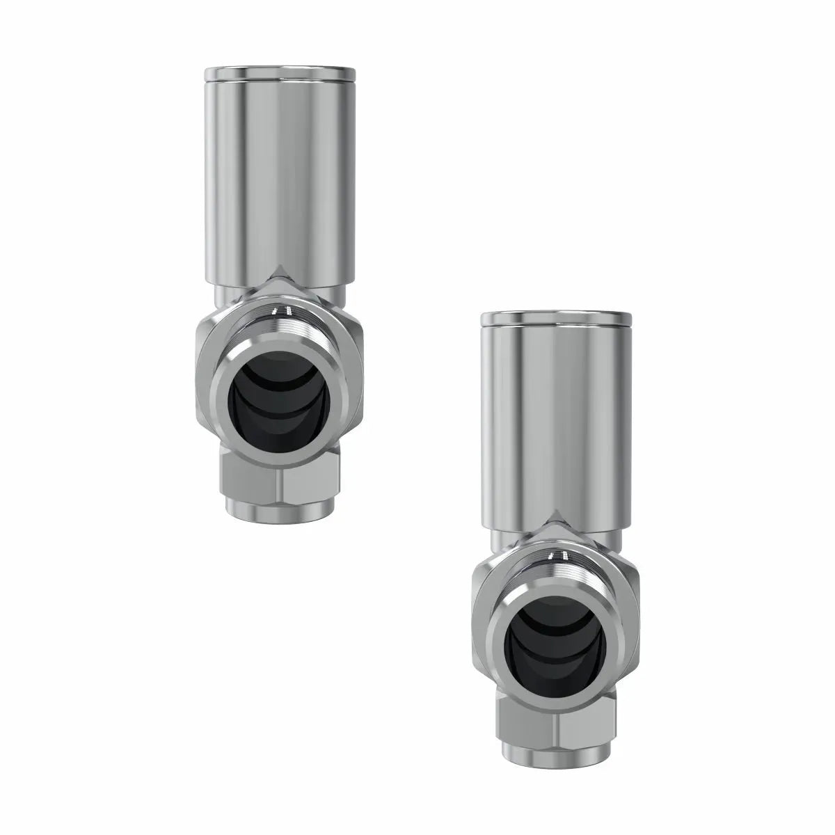 Modern round angled radiator valves