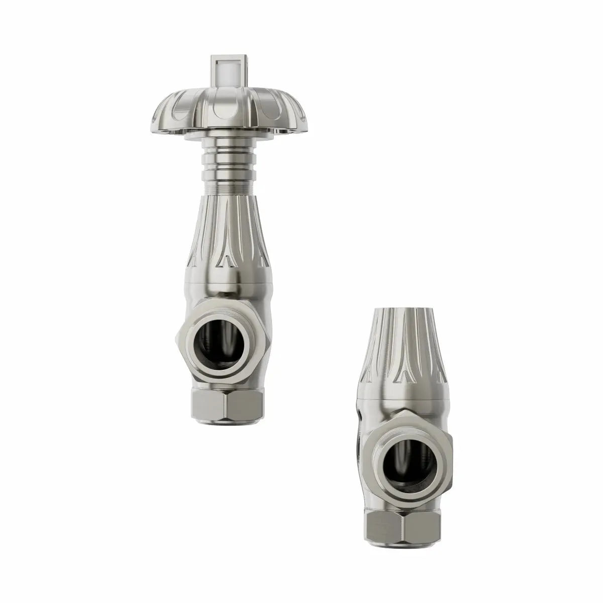 Traditional ornate angled thermostatic radiator valves