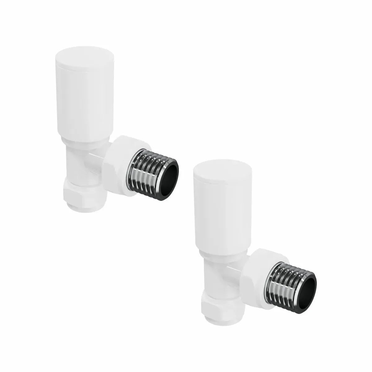 Modern round angled radiator valves