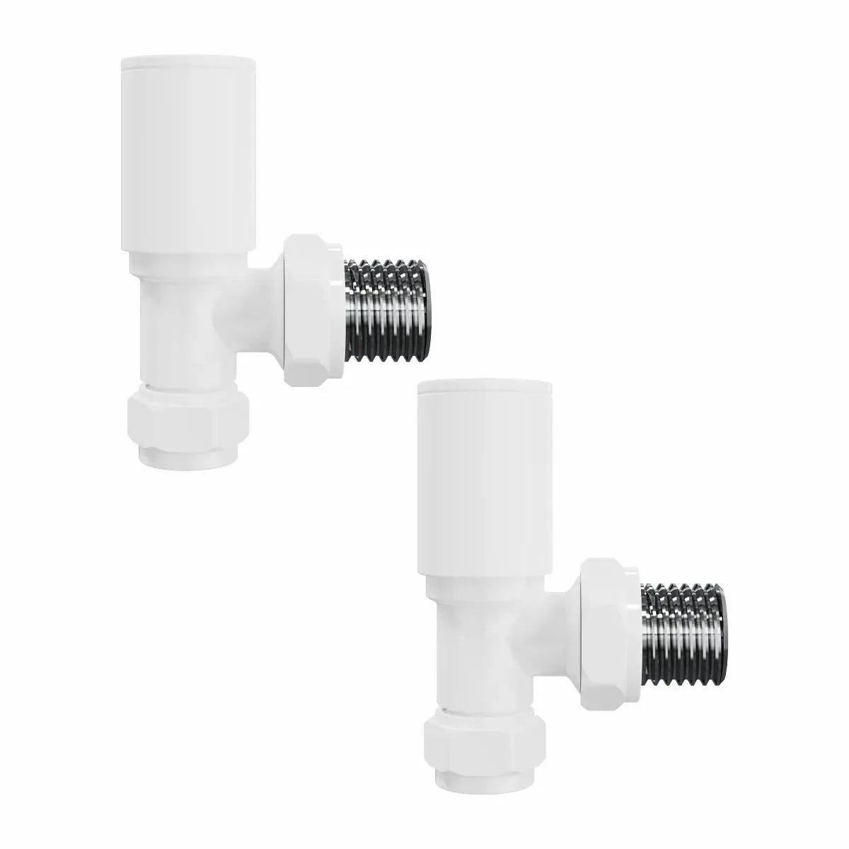 Modern round angled radiator valves