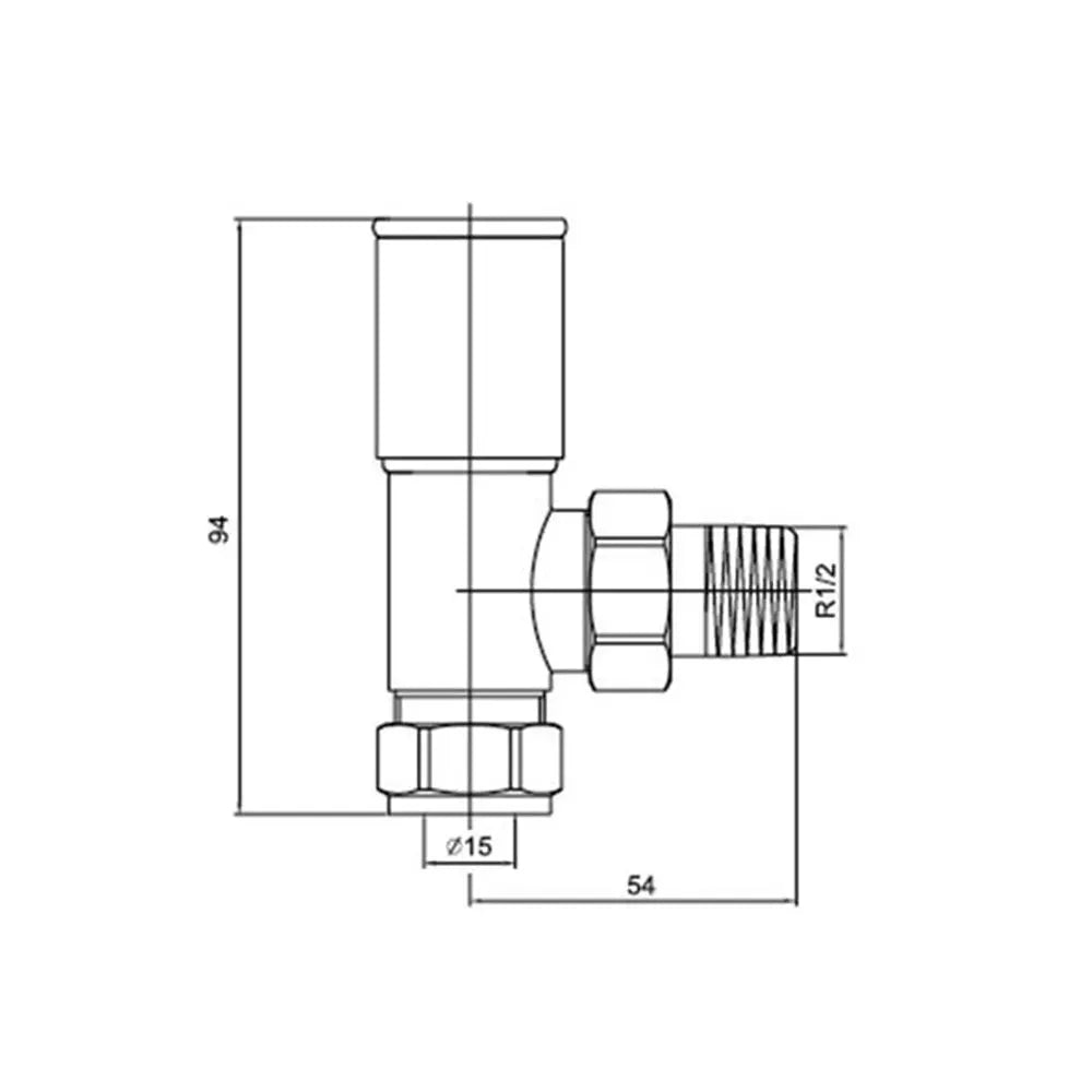 Modern round angled radiator valves