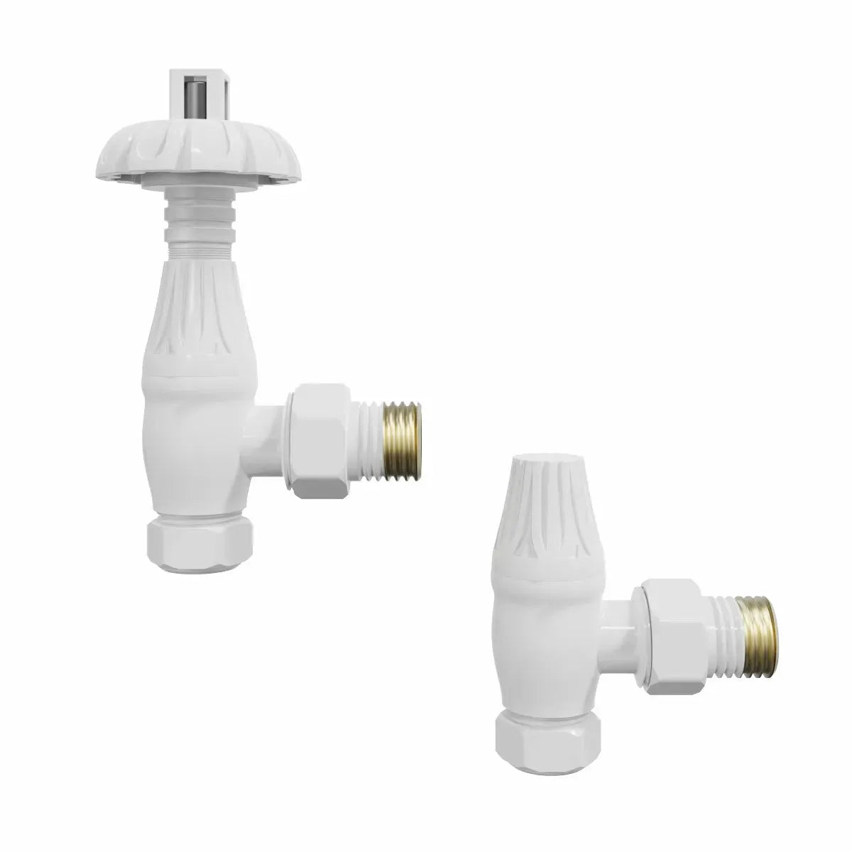 Traditional ornate angled thermostatic radiator valves