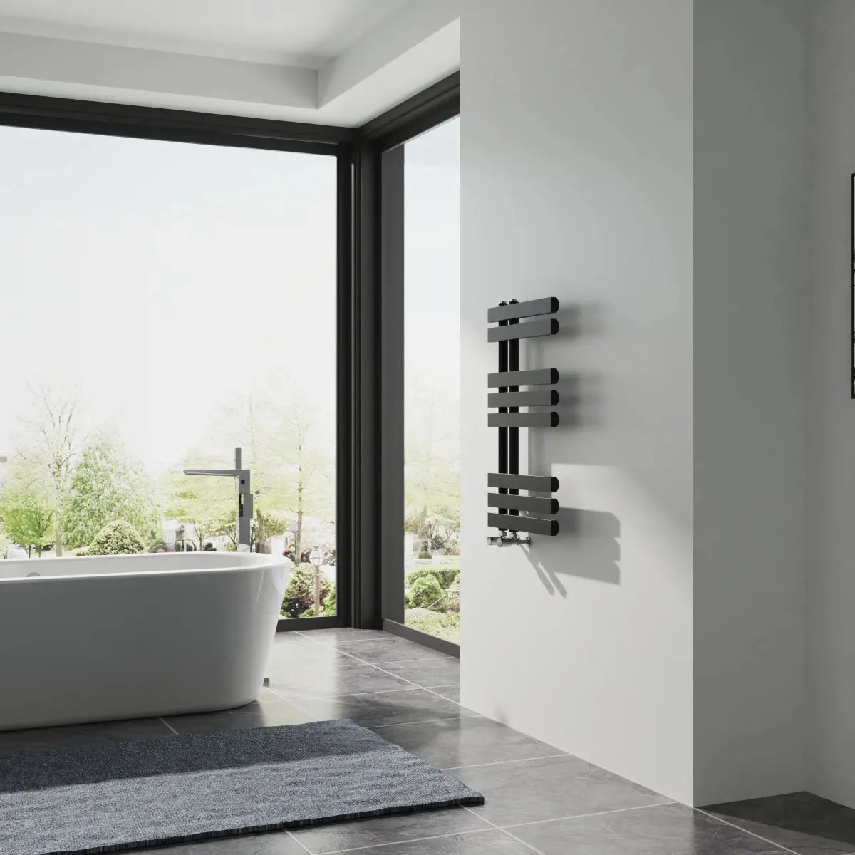 Burano - Designer heated towel rail black