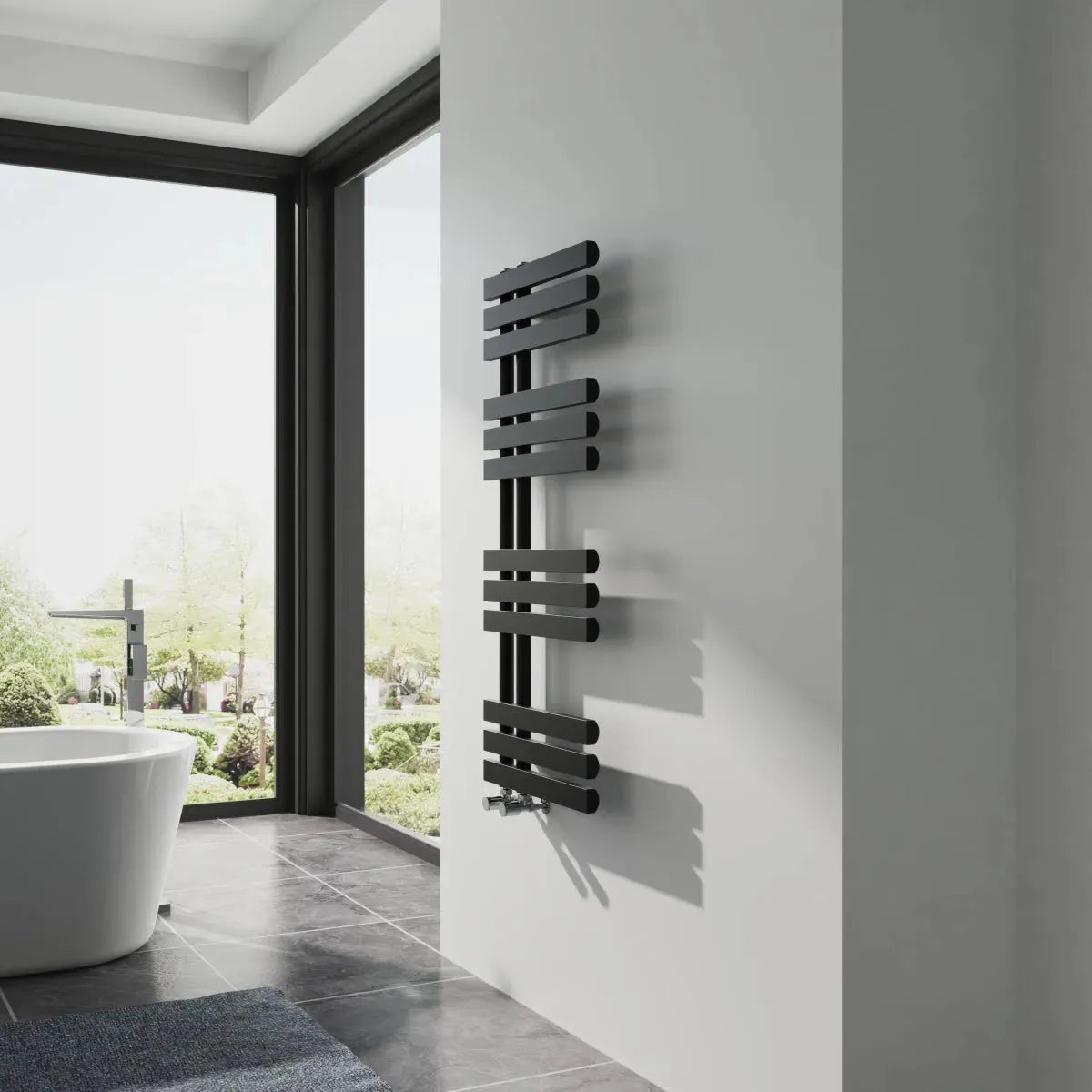 Burano - Designer heated towel rail black