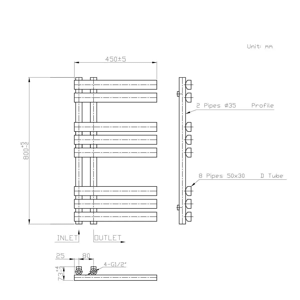 Burano - Designer heated towel rail chrome