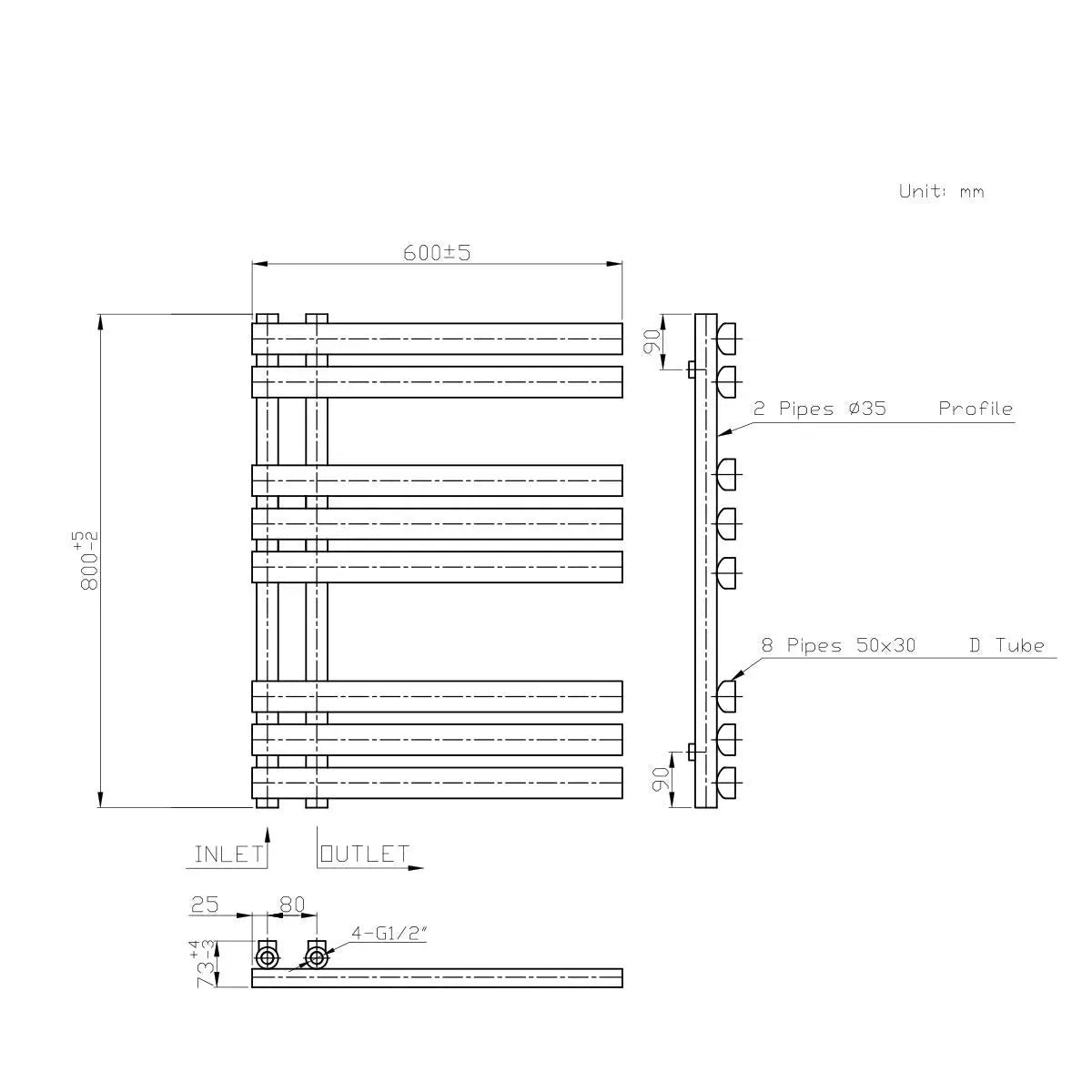 Burano - Designer heated towel rail chrome