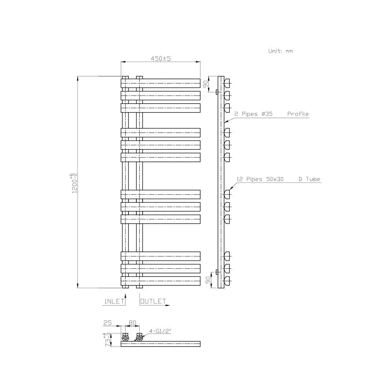 Burano - Designer heated towel rail chrome