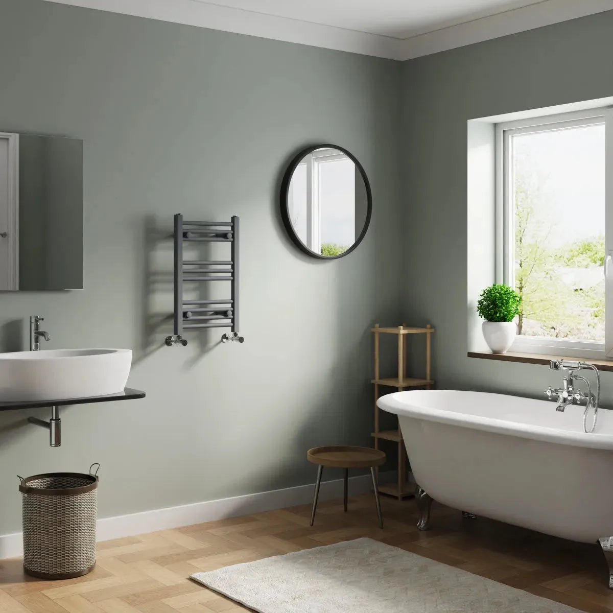 Enna - Straight heated towel rail anthracite