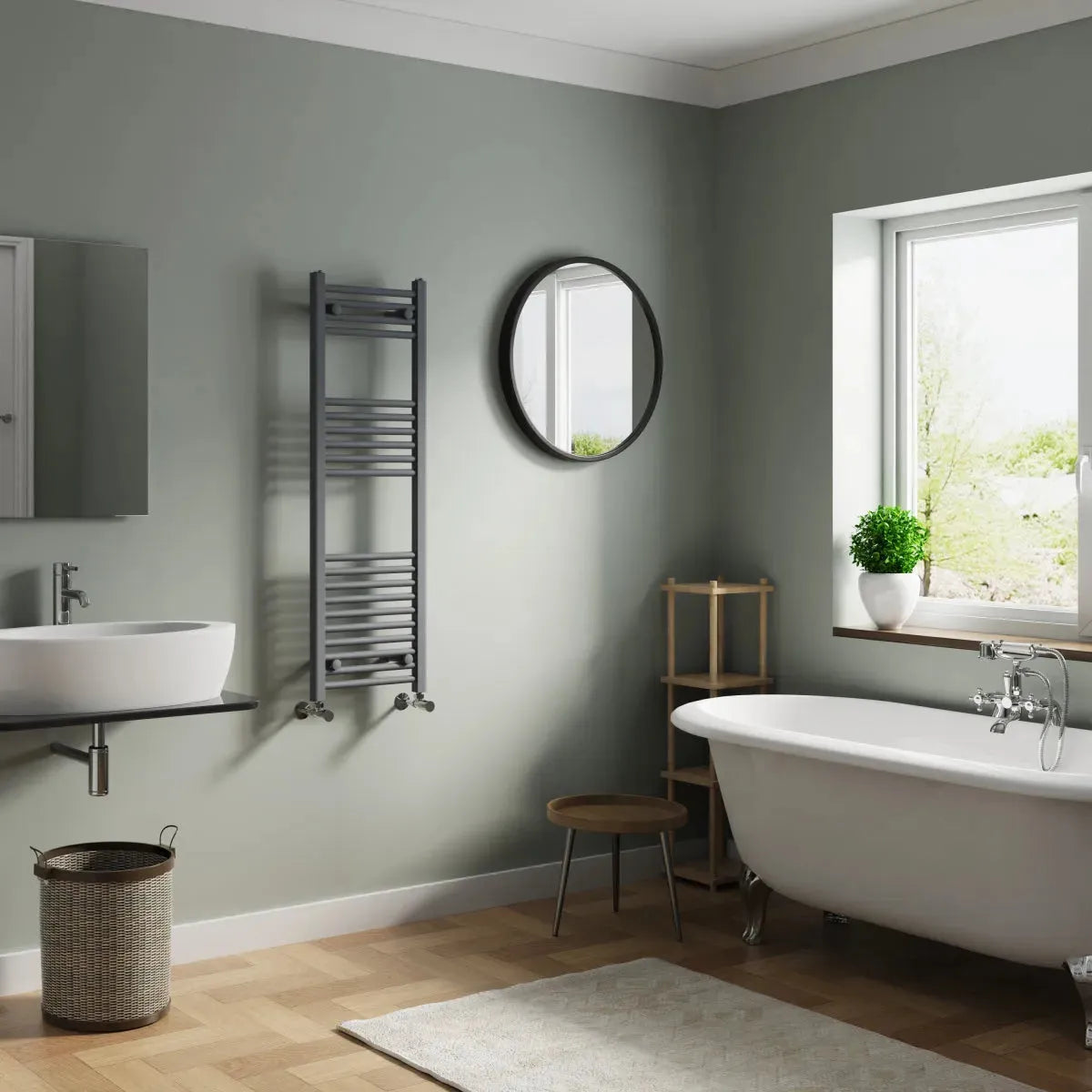 Enna - Straight heated towel rail anthracite