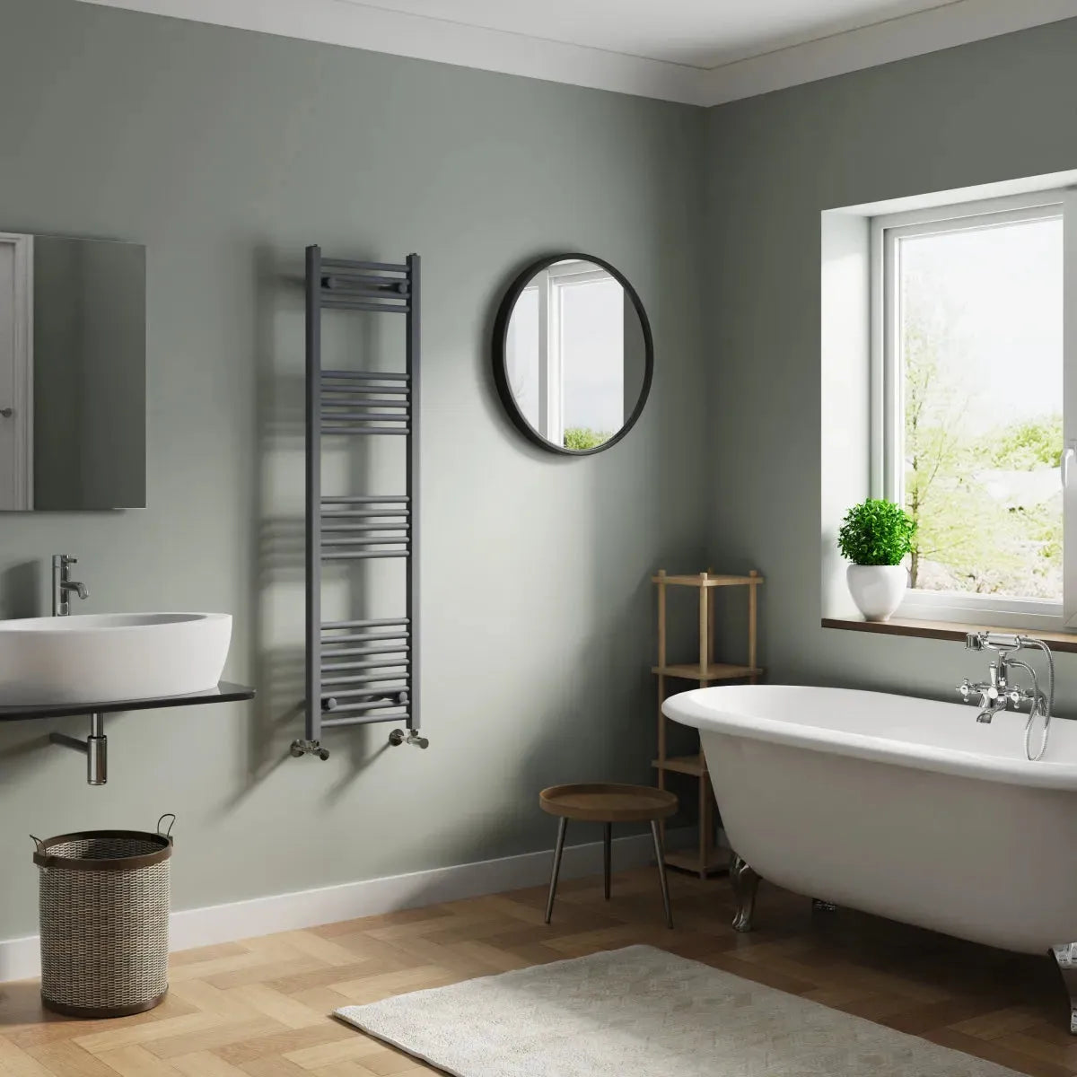 Enna - Straight heated towel rail anthracite