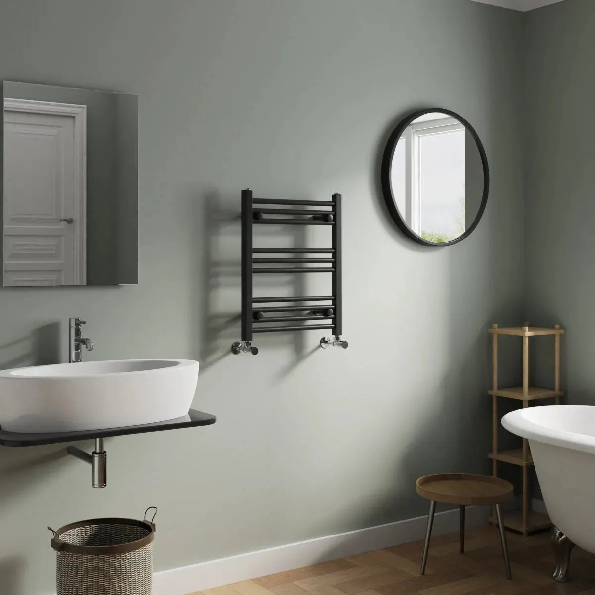 Enna - Straight heated towel rail black