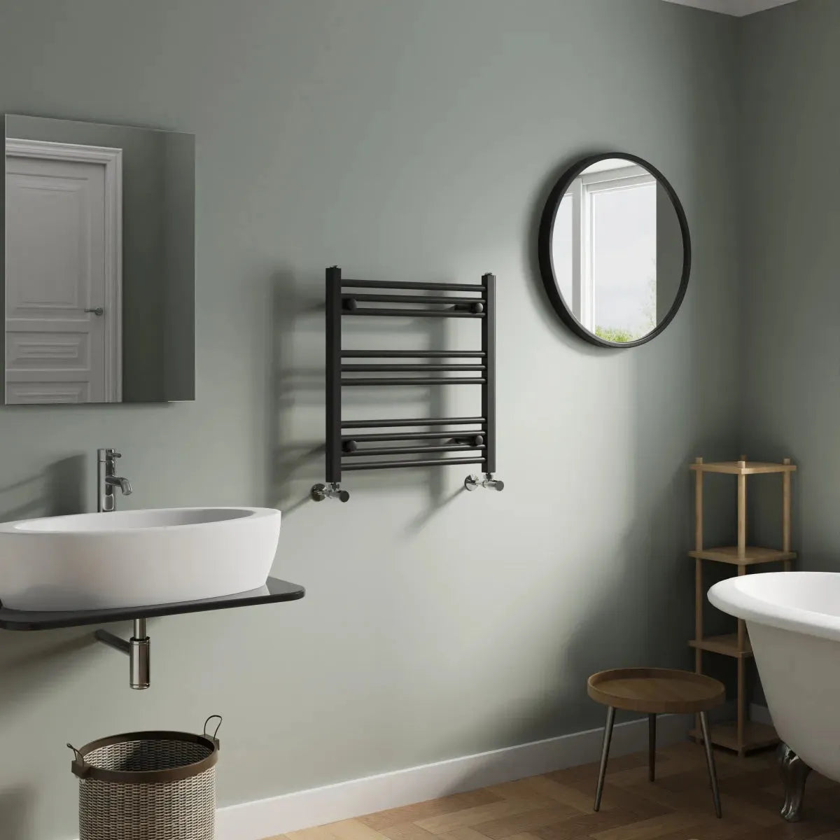 Enna - Straight heated towel rail black