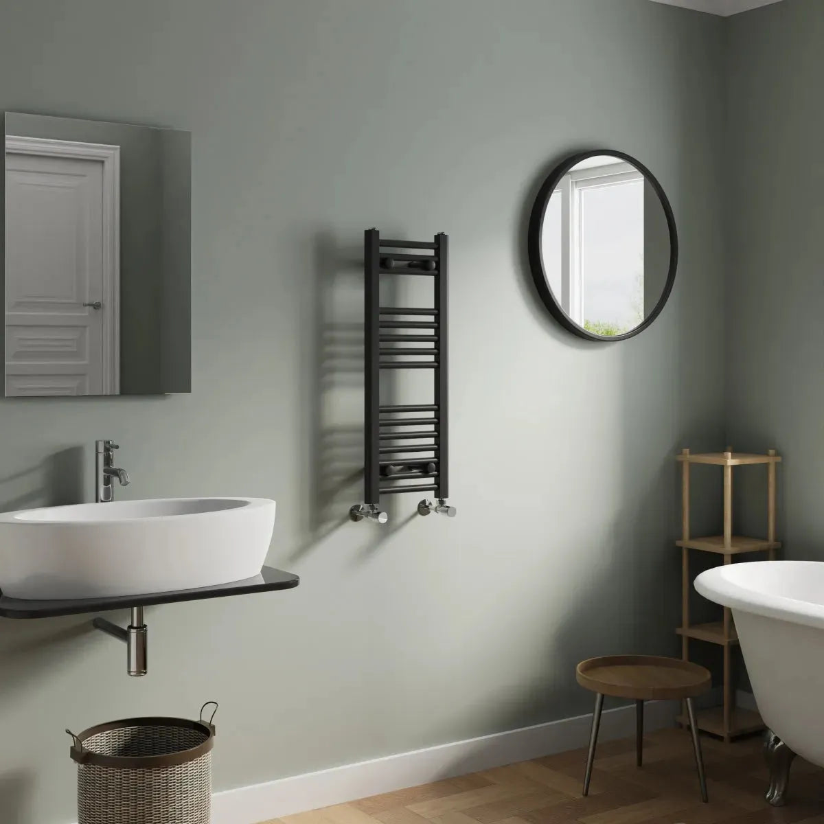 Enna - Straight heated towel rail black