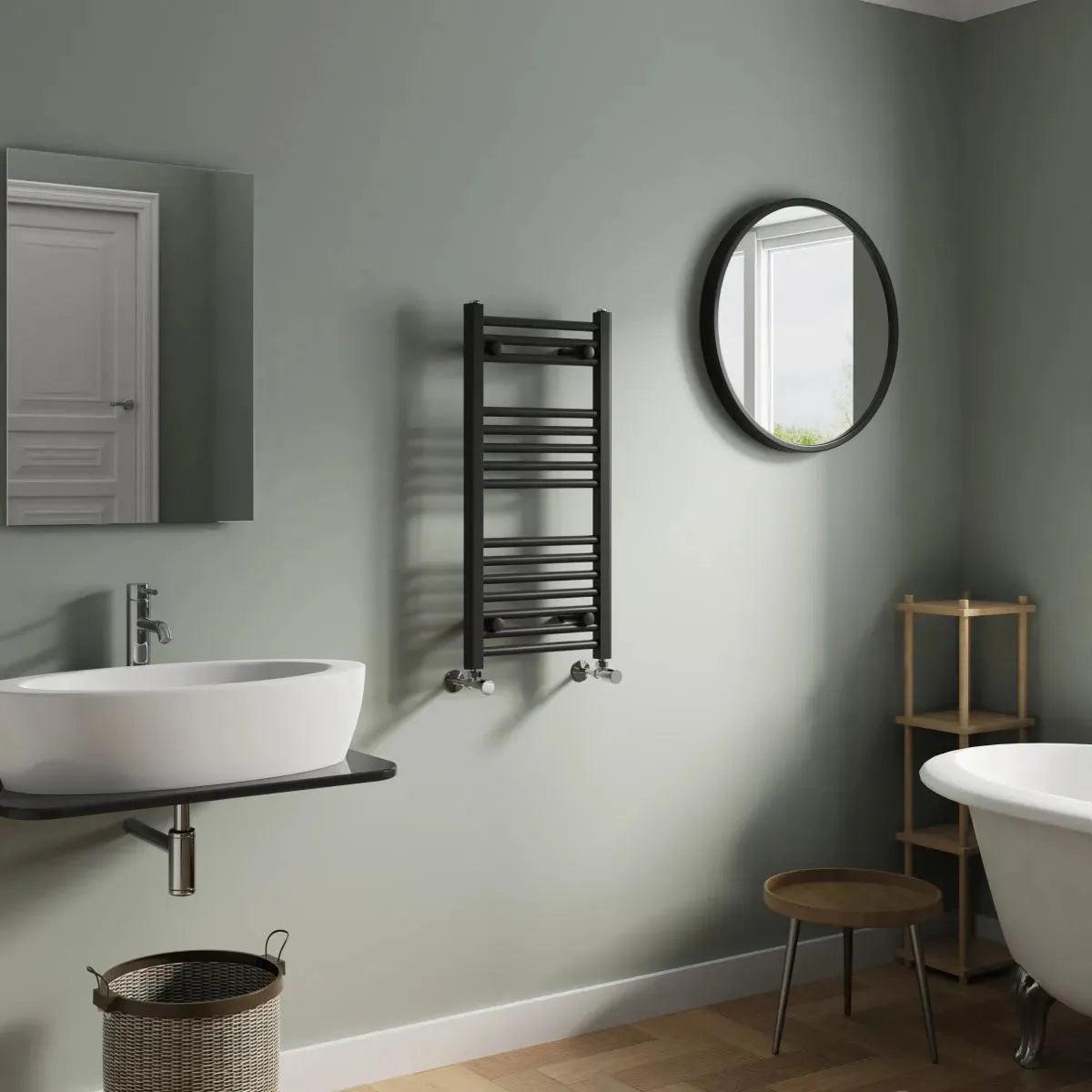 Enna - Straight heated towel rail black