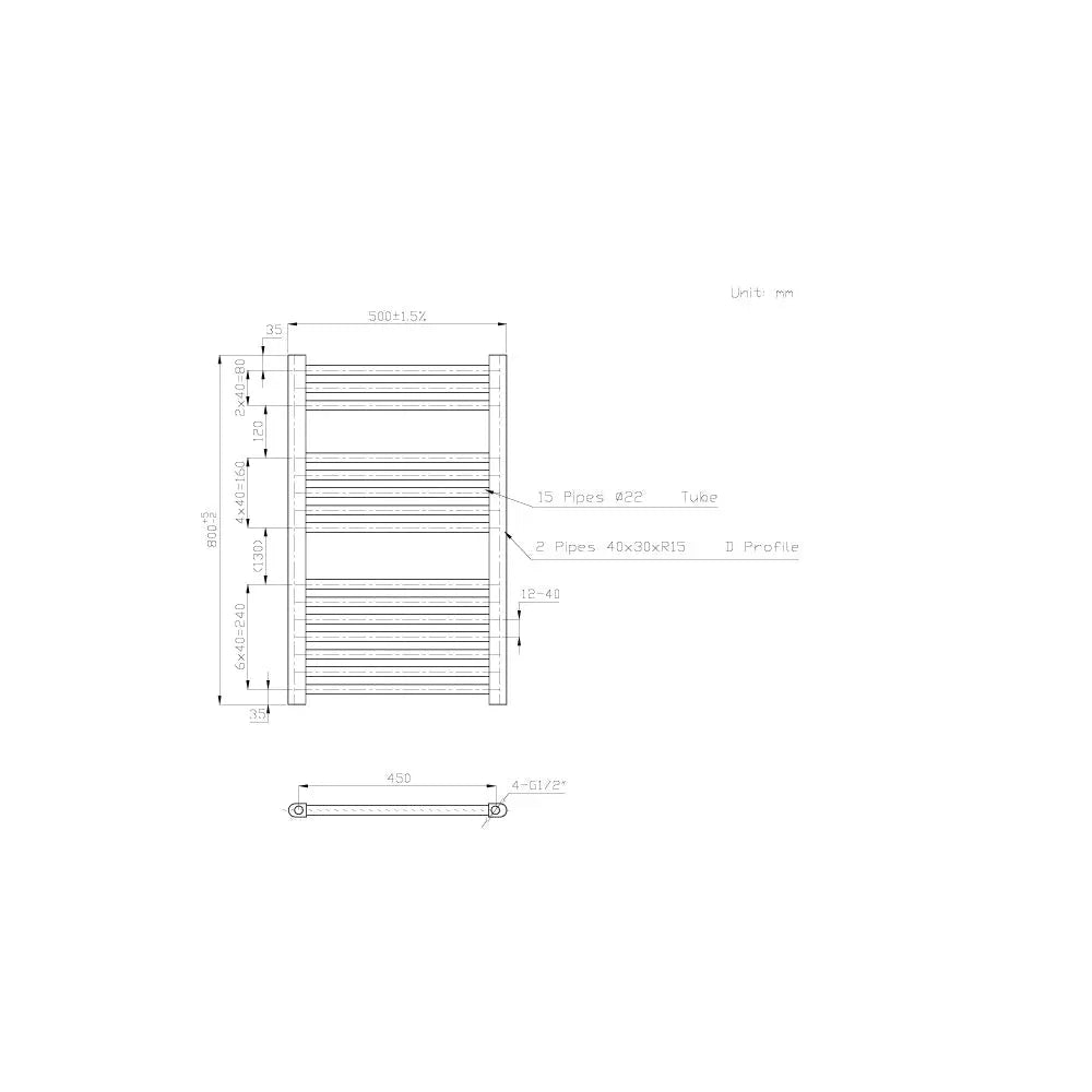 Enna - Straight heated towel rail black