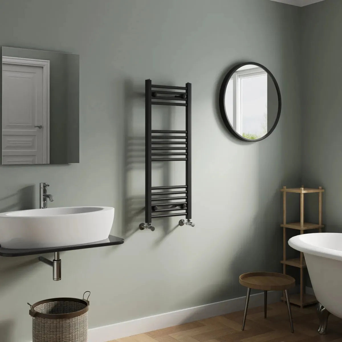 Enna - Straight heated towel rail black